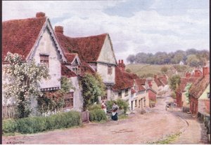 The Village Street, Kersey, Suffolk, from The Cottages and the Village Life of Rural England published by Dent & Sons Limited, 1912